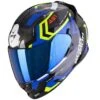 Scorpion Exo-491 Helmet Spin - Black Blue Yellow -Motorcycle Clothing Store Scorpion Exo 491 Helmet Spin Black Blue Yellow 1