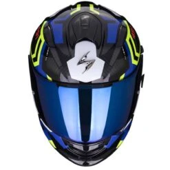 Scorpion Exo-491 Helmet Spin - Black Blue Yellow -Motorcycle Clothing Store Scorpion Exo 491 Helmet Spin Black Blue Yellow 3