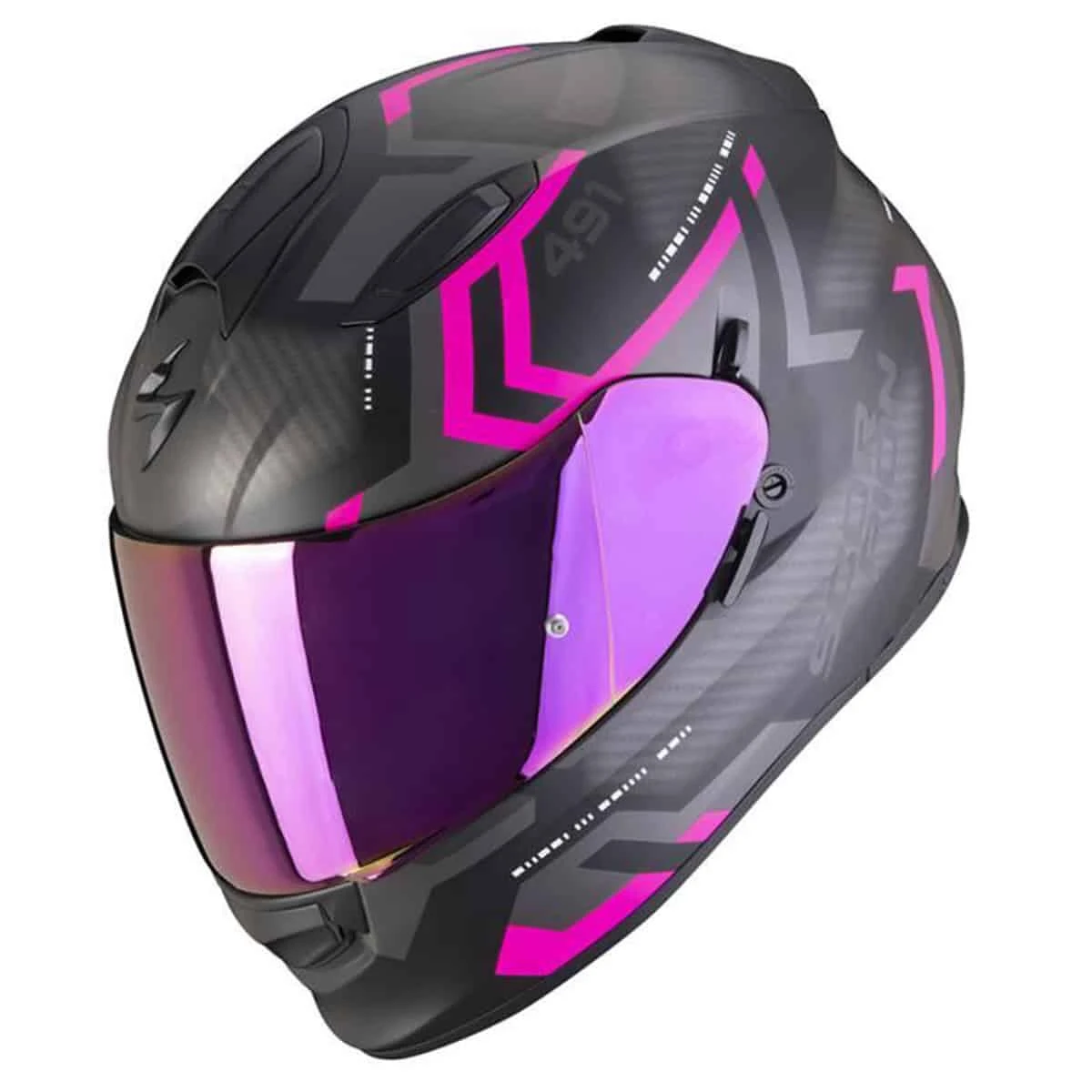 Scorpion Exo-491 Helmet Spin - Matt Black Pink 3 Scorpion Exo-491 Helmet Spin - Matt Black Pink