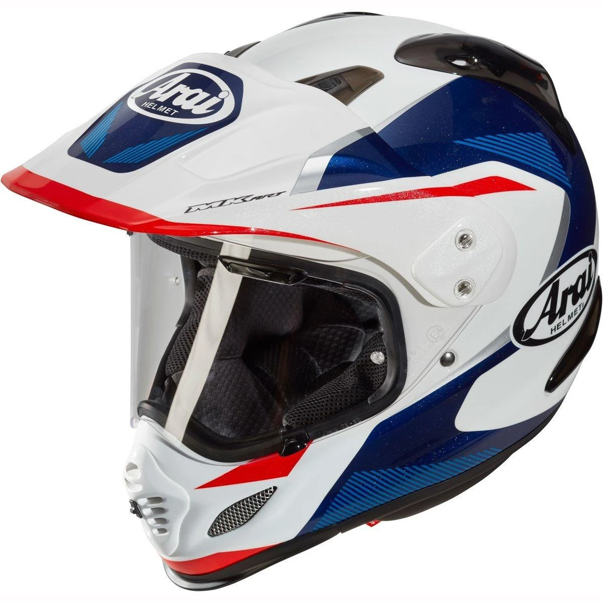 Arai Tour-X 4 Break Helmet - White Blue Red 3 Arai Tour-X 4 Break Helmet - White Blue Red