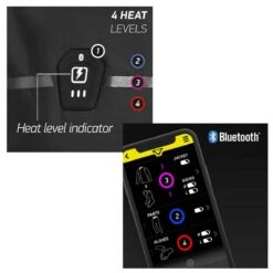 Macna Ascent Heated Quilt Jacket - Black -Motorcycle Clothing Store heat controls