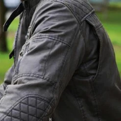 Oxford Hardy Wax Jacket WP - Black -Motorcycle Clothing Store oxford hardy wax jacket wp black getgearedshop 5