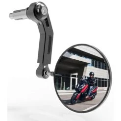 Oxford Premium Aluminium Bar End Mirror Left Side - Black