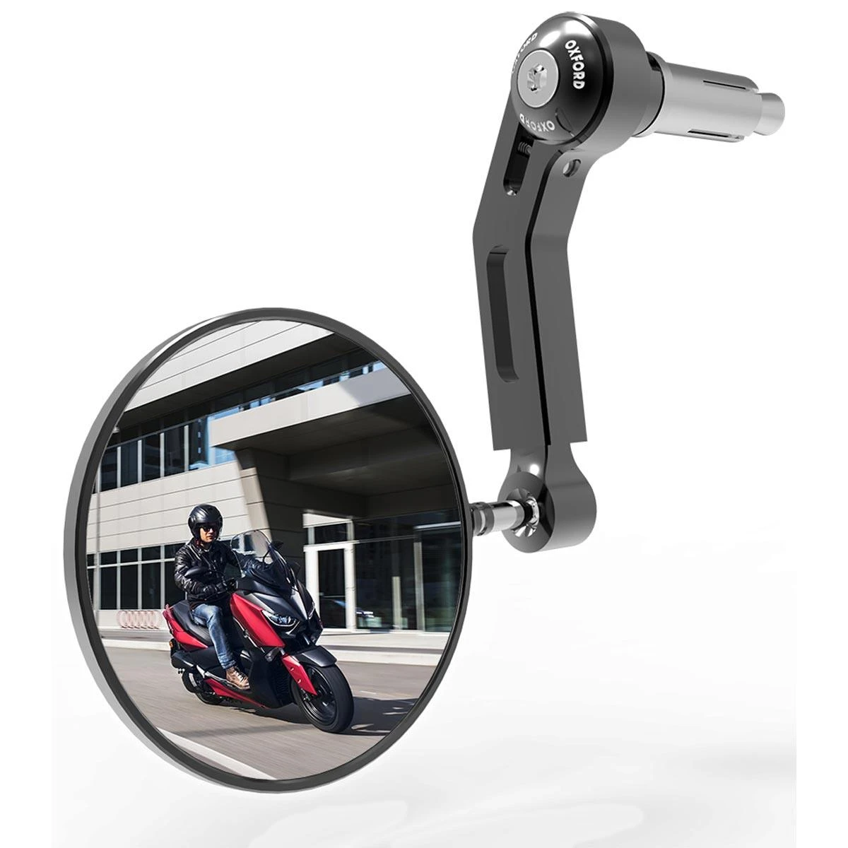 Oxford Premium Aluminium Bar End Mirror Right Side - Black 3 Oxford Premium Aluminium Bar End Mirror Right Side - Black