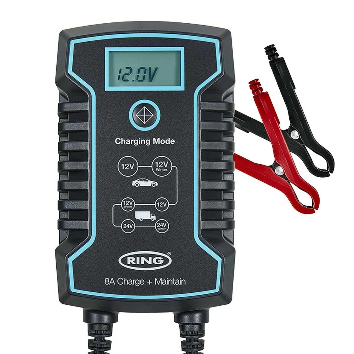 Ring 8A Car Battery Smart Charger Maintainer 12V 24V - Black 3 Ring 8A Car Battery Smart Charger Maintainer 12V 24V - Black