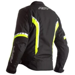 RST Axis Textile Jacket CE WP - Black Yellow White -Motorcycle Clothing Store rst axis textile jacket ce wp black yellow white getgearedshop 3